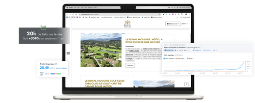 +509% de trafic en seulement 1 an sur le site Royal Mougins Golf Club, grâce à Nematis, l'agence web à Nice.